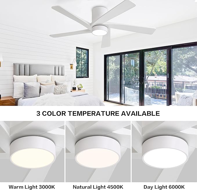 WINGBO 48 Inch Flush Mount DC Ceiling Fan - Image 5