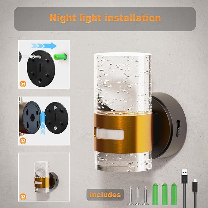 JandCase Motion Sensor Night Light, Wireless Rechargeable Night Light Wall - Image 5