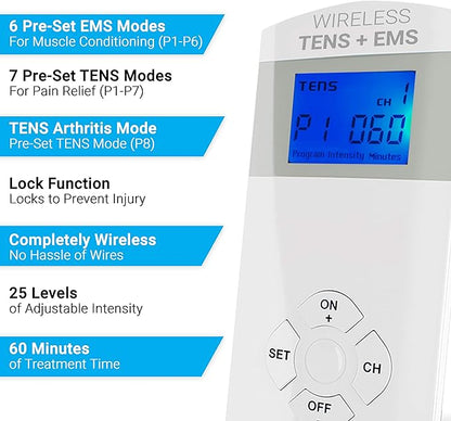 iReliev Wireless TENS + EMS Therapeutic Wearable System Wireless TENS Unit + - Image 5
