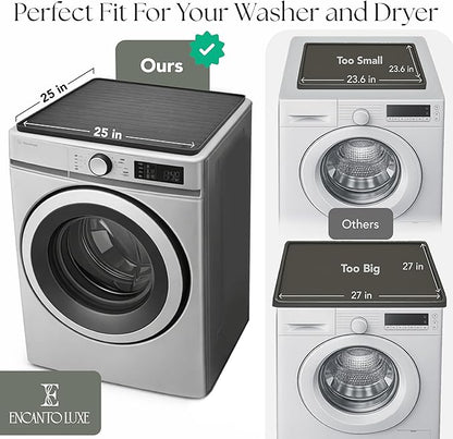 2 PC Washer and Dryer Topper Protector Mat 25"x25", Laundry Washing Machine Top - Image 2
