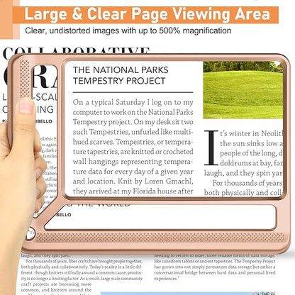 5X Full Page Magnifying Glass for Reading, Lightweight Rectangular Magnifier - Image 2