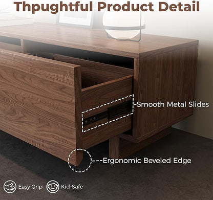 Etelifrank Extendable TV Stand for 65-100 Inches TVs – Walnut Entertainment - Image 7