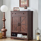 SOOWERY Shoe Cabinet with Drawer, Farmhouse Shoe Storage Cabinet with Doors by SOOWERY