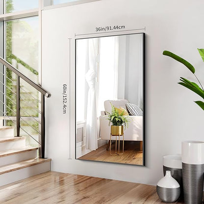 Black Bathroom Mirror for Wall, 60x36 Inch Rectangle Mirrors - Image 7