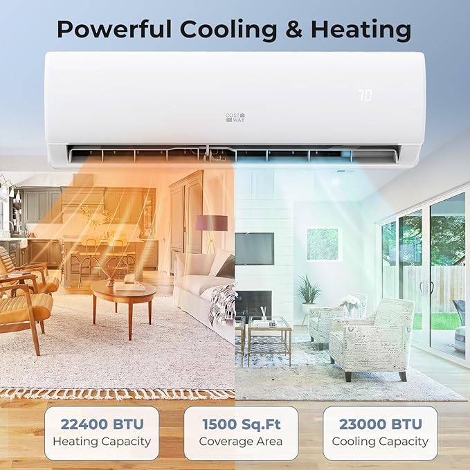 COSTWAY 23000 BTU Mini Split Air Conditioner, 208/230V 17 SEER2 Wifi Enabled - Image 3