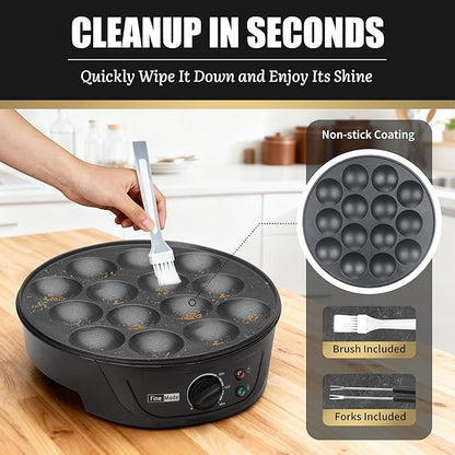 Non Stick Mini Pancakes Maker Machine, Electric Poffertjes Pan - Image 6