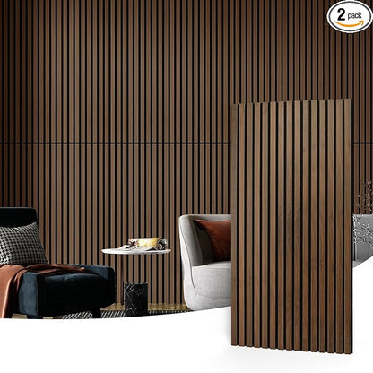 Art3d 2-Pack Acoustic Wood Slat Wall Panels by Art3d