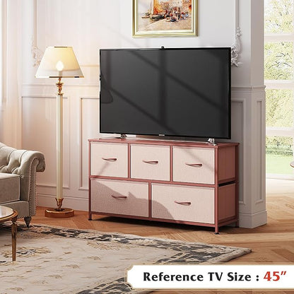 WLIVE Dresser for Bedroom with 5 Drawers, Wide Chest of Drawers, Fabric Dresser - Image 2