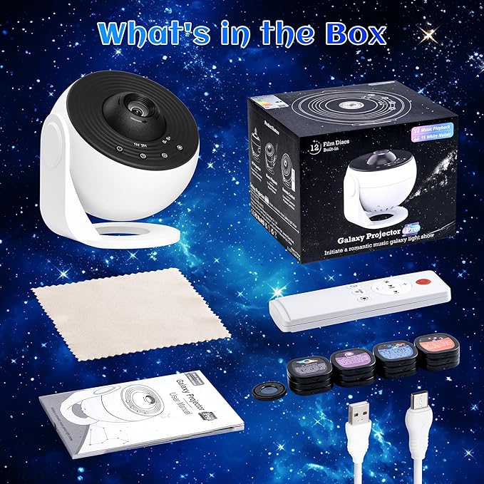 Galaxy Projector for Bedroom Pro Version, HD 12 in 1 Film Discs Star Projector - Image 8