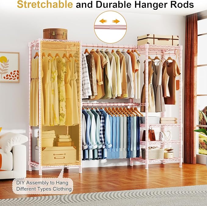 Ulif E7 Garment Rack, Heavy Duty Clothes Storage System - Image 3