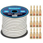 InstallGear 14 Gauge Speaker Wire - 100ft White Cable by InstallGear