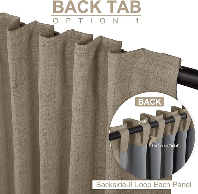 100% Blackout Shield Linen Blackout Curtains - Image 3