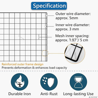 NACETURE Grid Wall Panels- 4 Pcs 2x4 ft Black Grid Wall Panel Display - Image 5