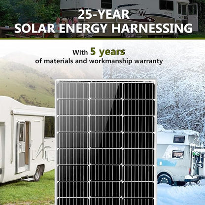 HQST 2pcs 100W 12V Monocrystalline Solar Panel, Waterproof - Image 8