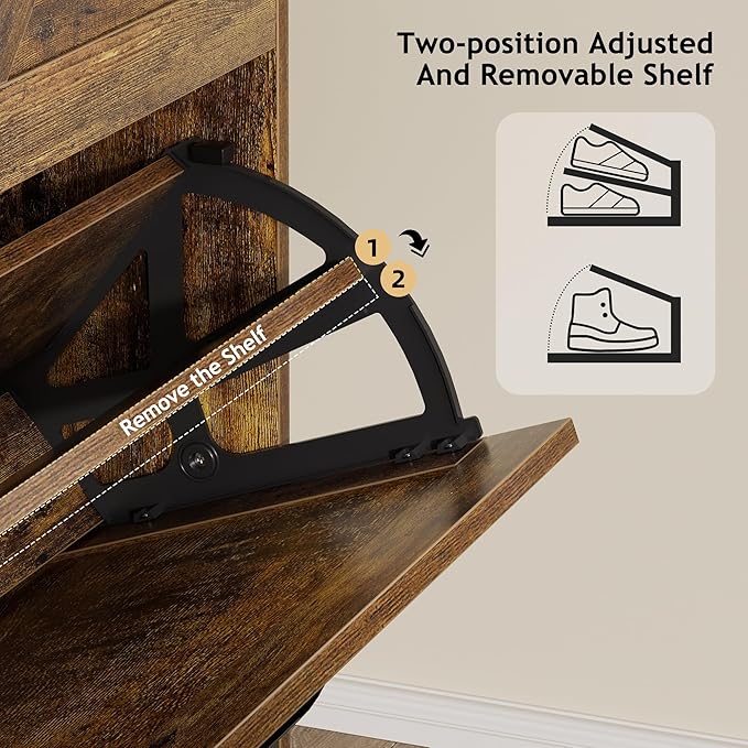 EOYUTLLY Shoe Cabinet Storage for Entryway, Narrow Shoe Rack Cabinet - Image 5