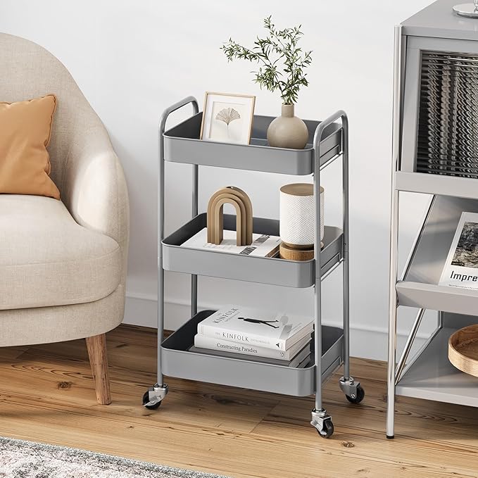TOOLF 3-Tier Metal Rolling Cart - Image 6