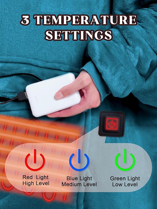 MAXEVE Heated Wearable Blanket Hoodie - Image 4