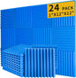 Saiqiang Blue Acoustic Panels 24 Pack 1 x 12x 12 Inches Sound Proof Foam by Saiqiang