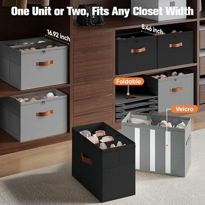 2 Pack Shoe Organizer for Closet, Foldable Shoe Storage Organizer - Image 3