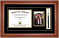 Single Diploma Frame with 5x7 Photo, Tassel and Double Matting for 17" x 11" Tall Diploma with Walnut 2" Frame