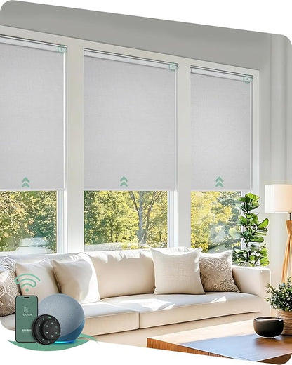 Yoolax Motorized Blinds with Remote, Automatic Window Shades Work with Alexa by Yoolax