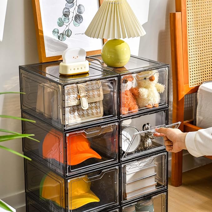 12 Pack Shoe Boxes Shoes Organizer, Shoe Storage Organizer Boxes - Image 5