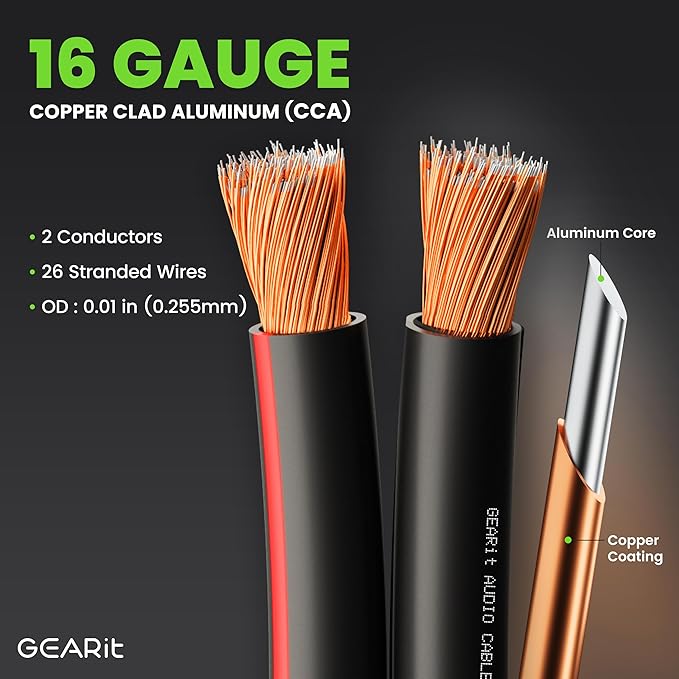 Speaker Wire 16 Gauge, GearIT Pro Series 16/2 AWG Speaker Cable Great Use - Image 6
