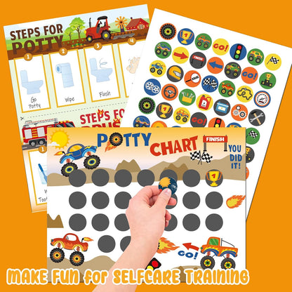 Potty Training Chart for Toddler 17 PCS Self-Care Training Sticker Chart Potty Reward Chart with 351 Stickers Potty Training Sticker Chart