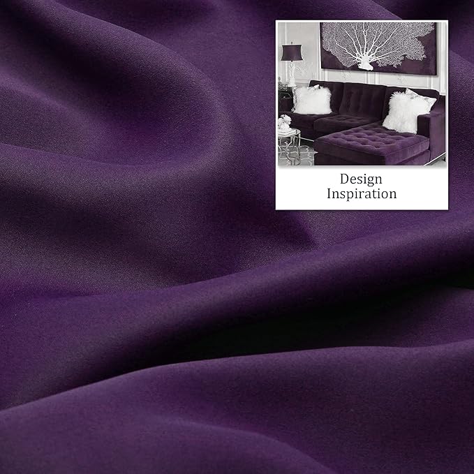 DUALIFE Royal Purple Blackout Curtain Panels - Image 4