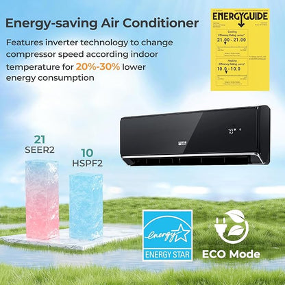 COSTWAY 24000 BTU Wifi Enabled Mini Split Air Conditioner & Heater, Energy - Image 3