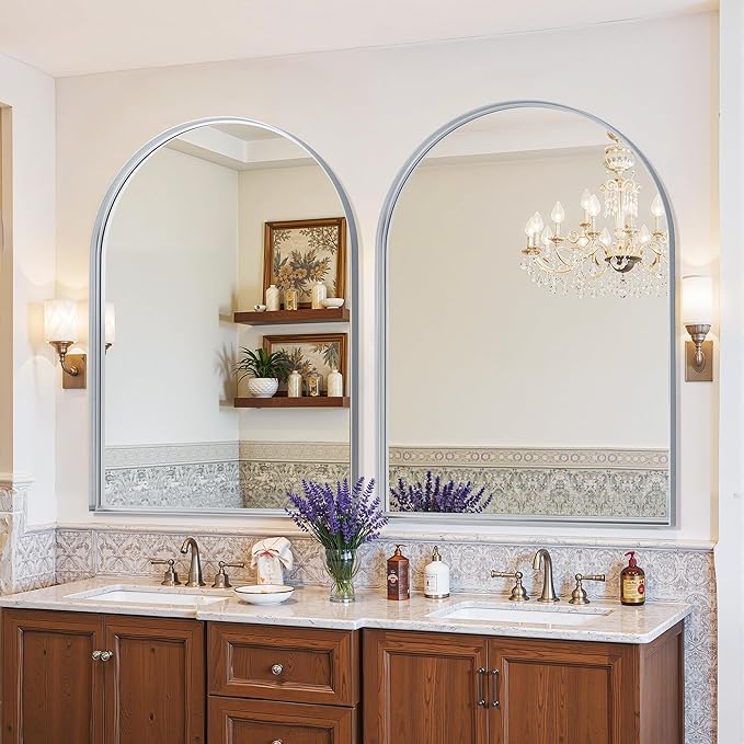 Arched Mirror 30"x40", Bathroom Mirror, Wall Mounted Vanity Mirror - Image 2