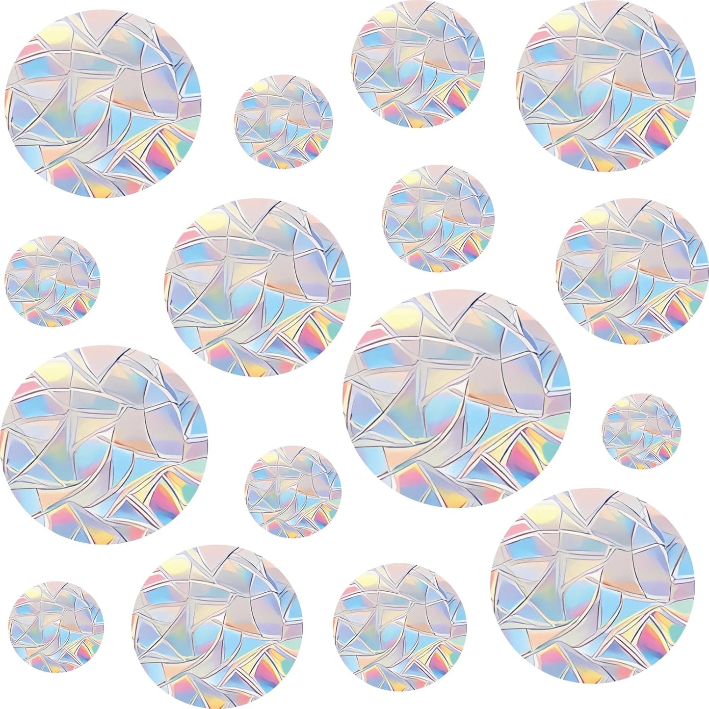 36 pcs of Circular Anti Bird Collision Window Stickers, Rainbow Stickers, Window Stickers, Bird and Window Protection Stickers, Glass Door Safety Stickers