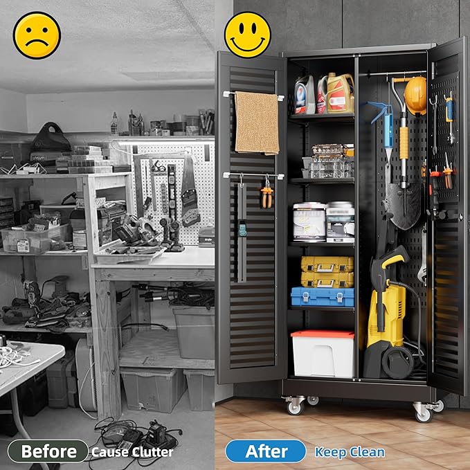 Mop and Broom Closet Storage Cabinet - Image 6
