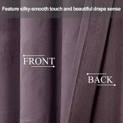 JIUZHEN Super Soft Velvet Curtains 120 inch, Thermal Insualted Smooth - Image 4