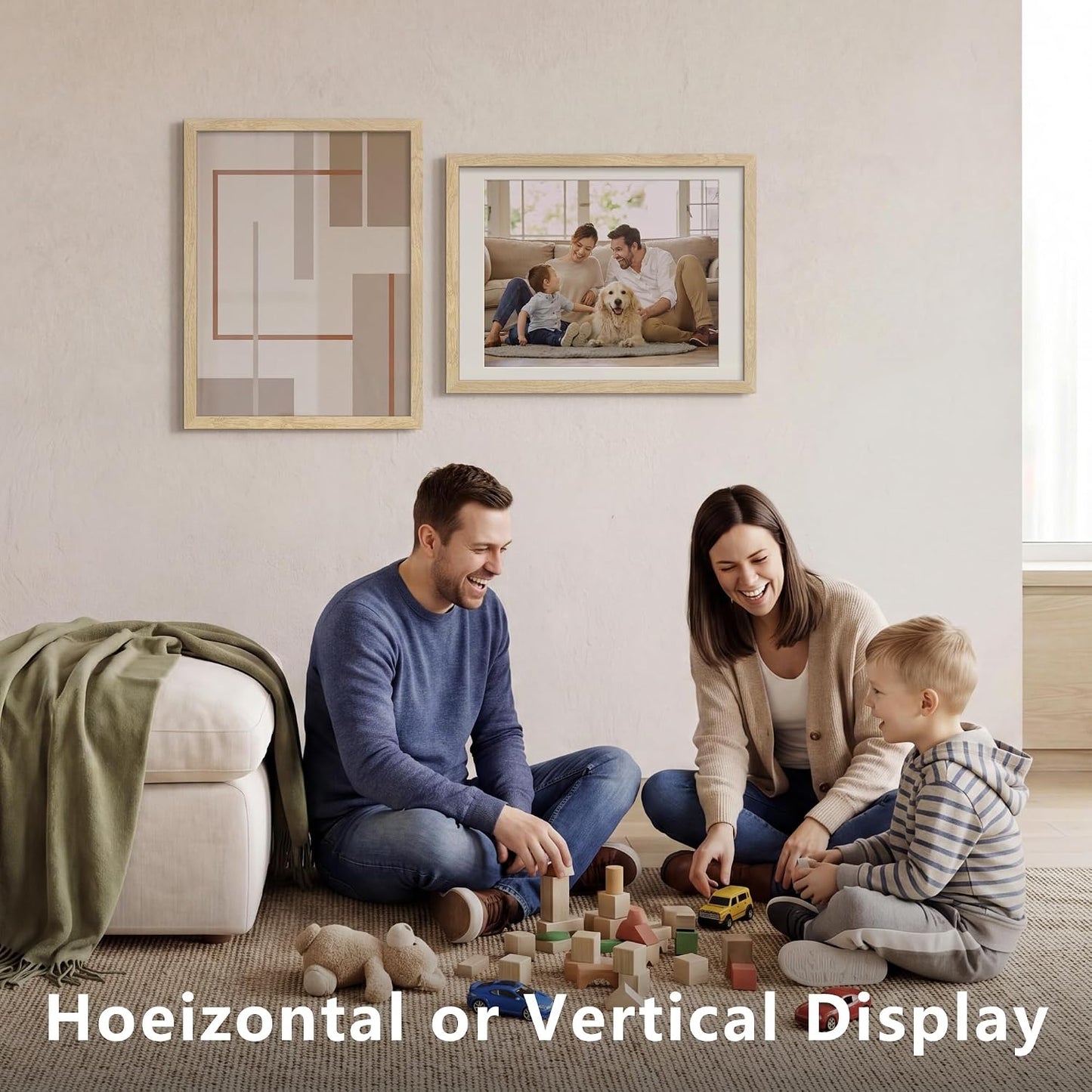 18x24 Poster Frames - 3 Pack, Natural Solid Wood Picture Wide Border Frame, Display 16x20 with Mat or 18 x 24 Without, Vertical & Horizontal Wall Mount