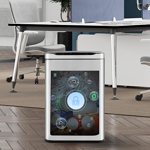 ELPHECO Stainless Steel Office Trash Can Motion Sensor Garbage Can Touchless - Image 5