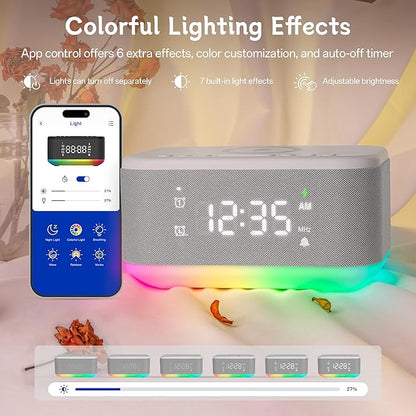 Bluetooth Alarm Clock Radio Bedroom, Digital Dual Alarm Clock Bedroom - Image 6
