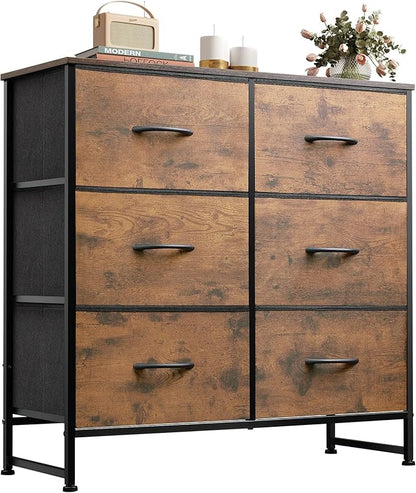 WLIVE 6 Drawer Dresser for Bedroom, Fabric Double Dresser, Storage Tower by WLIVE
