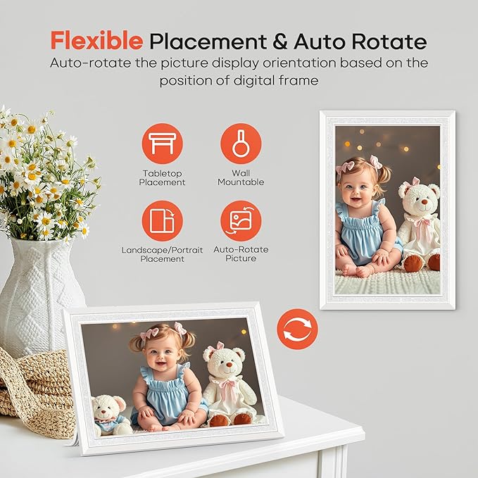 Frameo 10.1" Digital Picture Frame, Smart WiFi Digital Photo Frame - Image 6