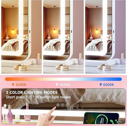 Vanity Mirror with Lights, Dimmable 3 Modes, Memory Function, Smart Touch - Image 6