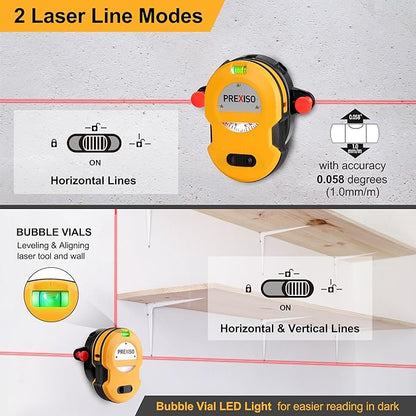 PREXISO Multi Surface Laser Level LED Light Vial, 30Ft Horizontal & Vertical - Image 5