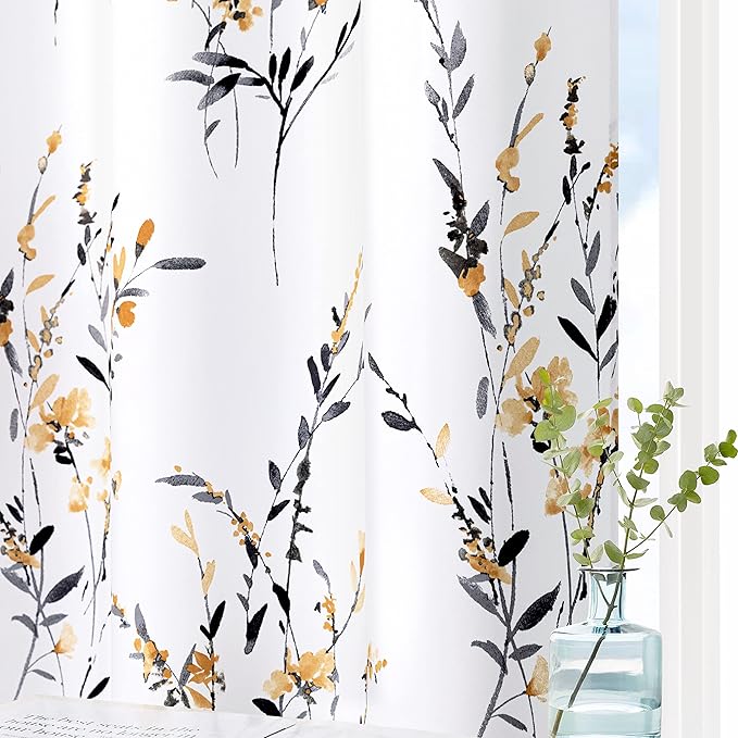 MYSKY HOME Curtains for Living Room Thermal Insulated Floral Curtains 84 Inches by MYSKYHOME