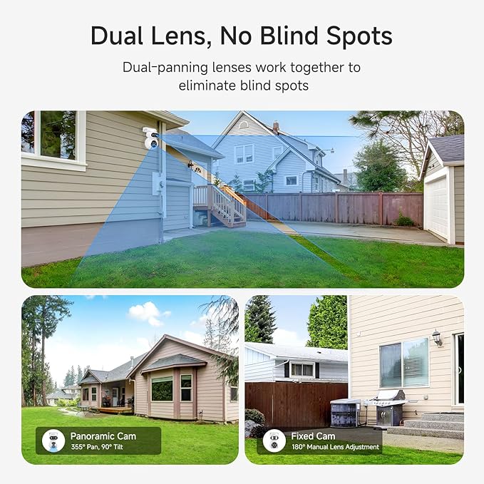 Noorio Dual Lens 2K Security Camera Outdoor, Outside Cameras - Image 2