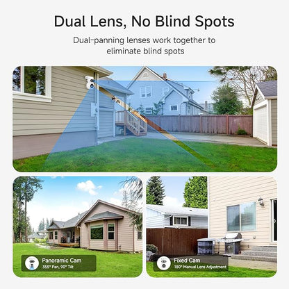 Noorio Dual Lens 2K Security Camera Outdoor, Outside Cameras - Image 2