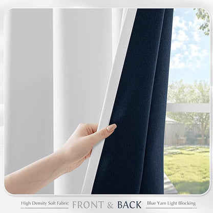 Beauoop White 100% Blackout Curtains 84 Inch Long 2 Panels - Image 8