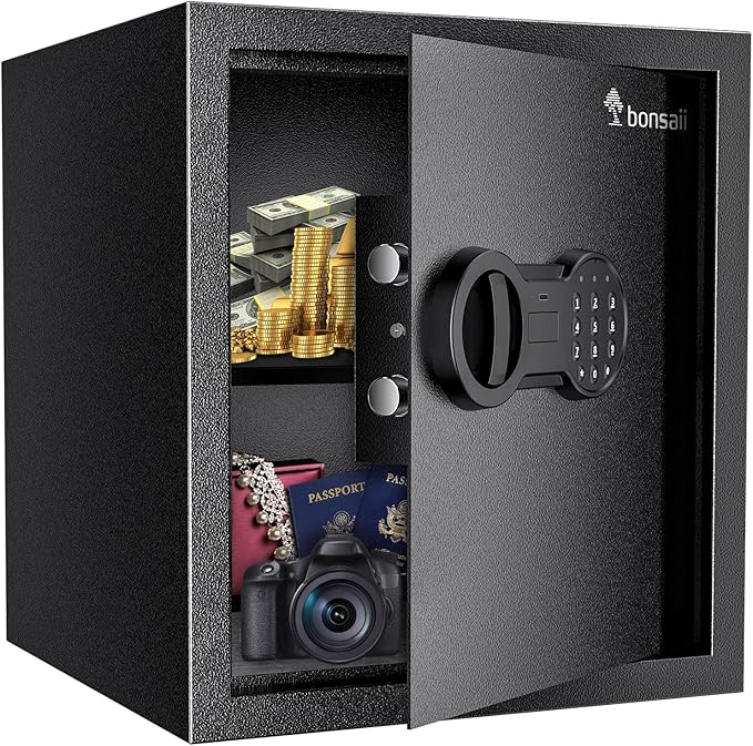 Bonsaii Steel Safe Box with Digital Keypad Lock, 1.2 Cubic Feet Security by bonsaii