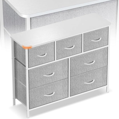 Curved Profile Dresser for Bedroom, Chest of Drawers, 7 Storage Drawers by Sonharlar