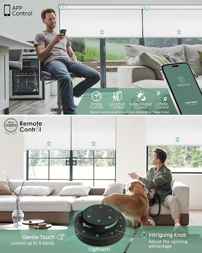 Yoolax Motorized Blinds with Remote, Smart Blinds - Image 3