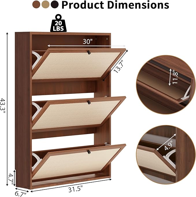 AVZEAR Narrow Shoe Storage Cabinet - Image 2