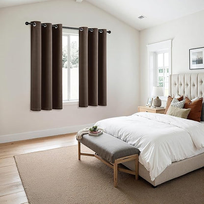 MIULEE Chocolate Brown Blackout Curtains - Image 6